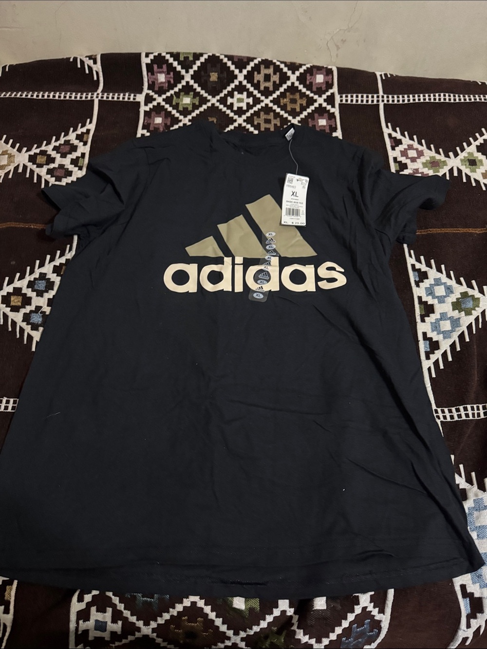 adidas Black T-Shirt with Gold Logo